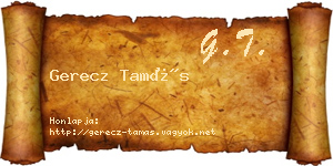 Gerecz Tamás névjegykártya